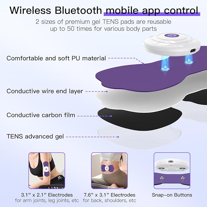 Wireless TENS & EMS Unit Back Pain Relief Massager
