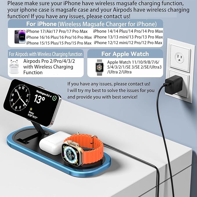 3 in 1 Fast Wireless Charger Stand