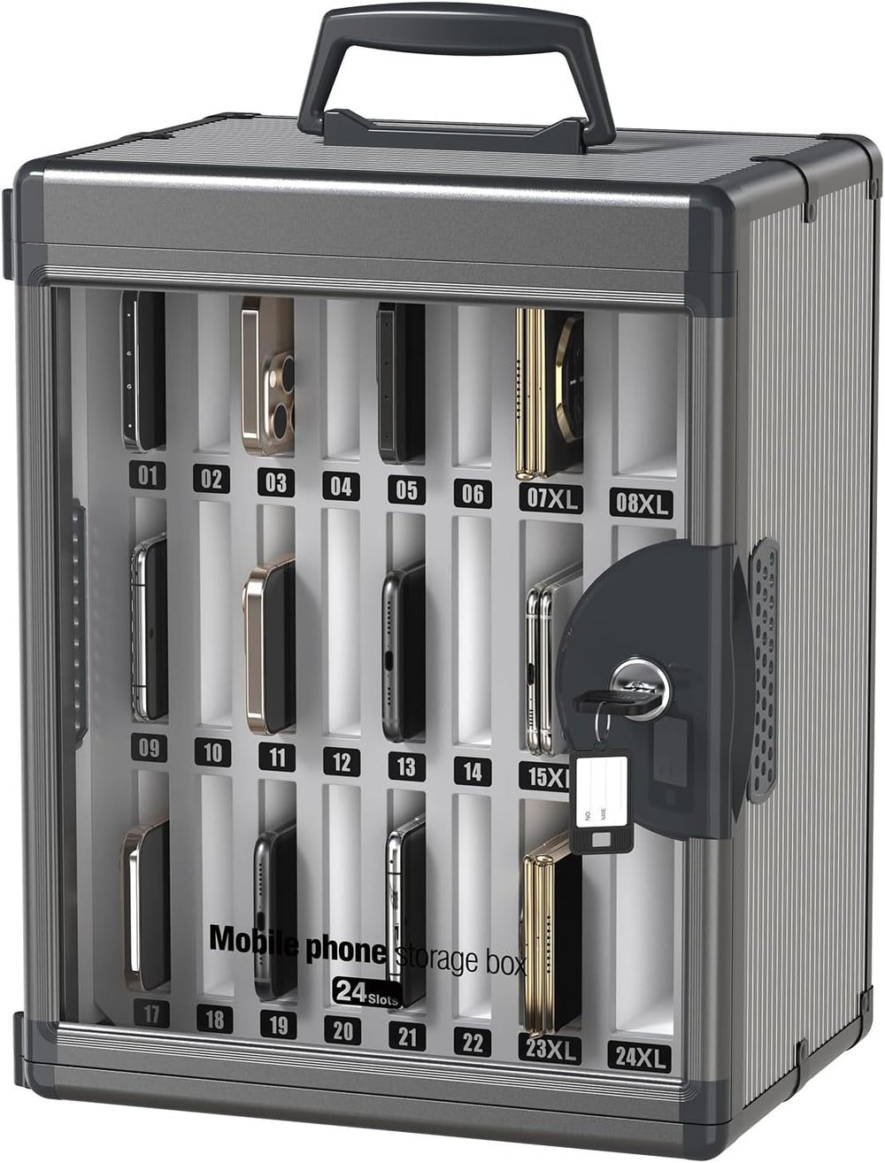 Glosen 24 Slots Cell Phone Storage Locker for Classroom, Portable Phone Locke...