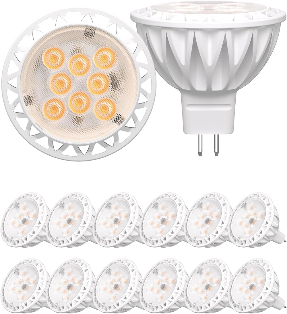 12 Pack MR16 LED Light Bulbs, 50 Watt Equivalent Landscape Light Bulbs, 2700K...