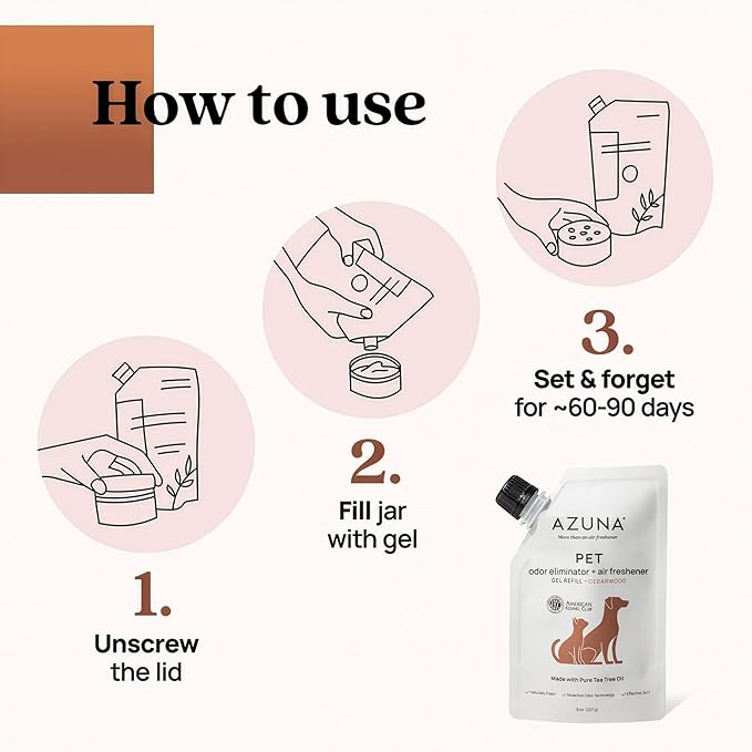Azuna Pet Odor Eliminator for Strong Odor Gel | Plant Powered Australian Tea