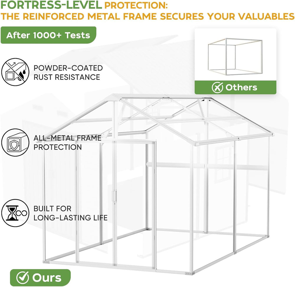 WACASA 8x12 FT Resin Plastic Outdoor Storage Shed with Floor