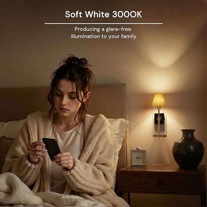 L LOHAS LED Night Lights Plug into Wall, 2 Pack Pleated Fabric Cover Night Light