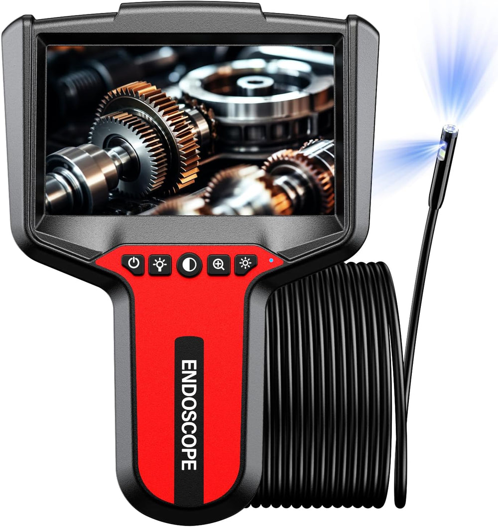 Endoscope Camera with Light: 5" 1080P HD Dual-Lens Inspection Borescope ...