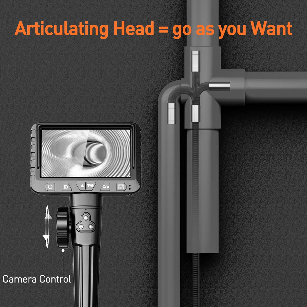 DXZtoz Two-Way Articulating Borescope with Light, 1080P Industrial Endoscope ...