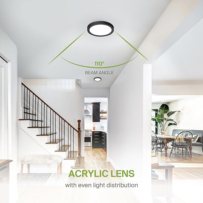 ASD LED 7" Round Flush Mount Ceiling Light Fixture, Low Profile Surface ...
