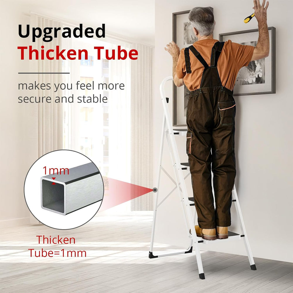 HBTower 4 Step Ladder, Folding Step Stool for Adults