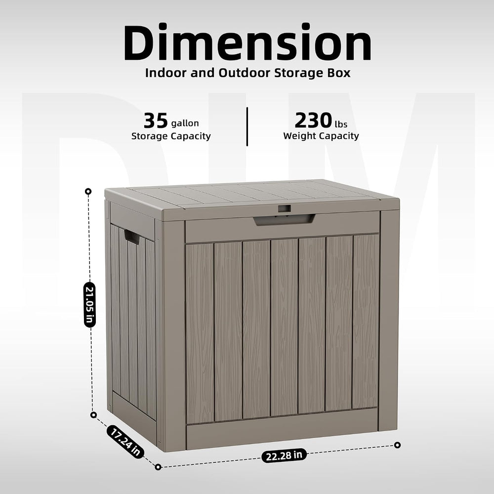 ROJIK 35 Gallon Deck Box Outdoor, Waterproof Outdoor Storage Boxes with Lids,...