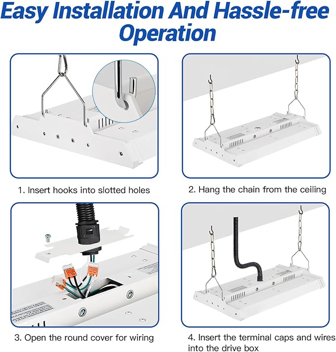 JTT LED Linear High Bay Light, 5000K Daylight 150W 21000LM 1.35FT Shop Light