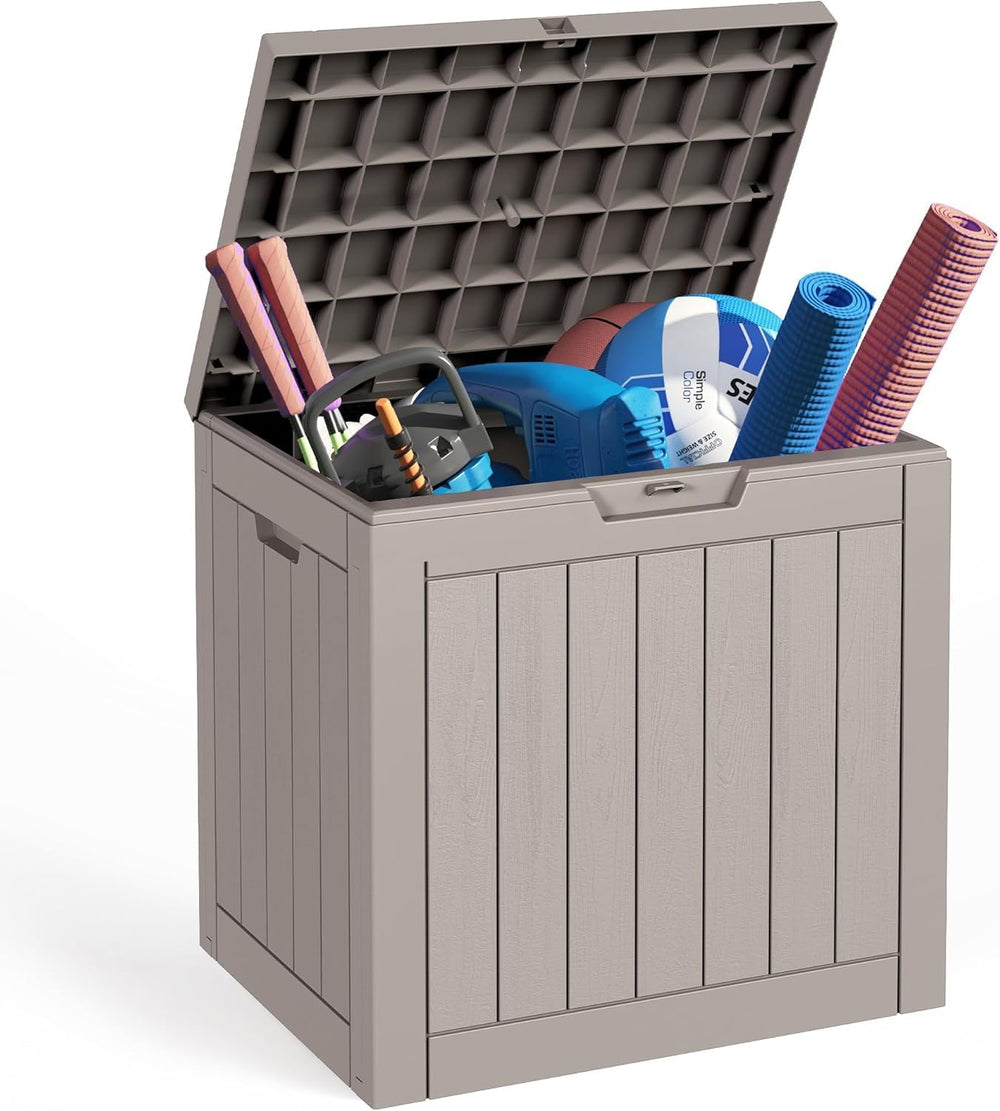 Sersper 30 Gallon Deck Box, Outdoor Lockable Storage Resin Box for Package-Sp...