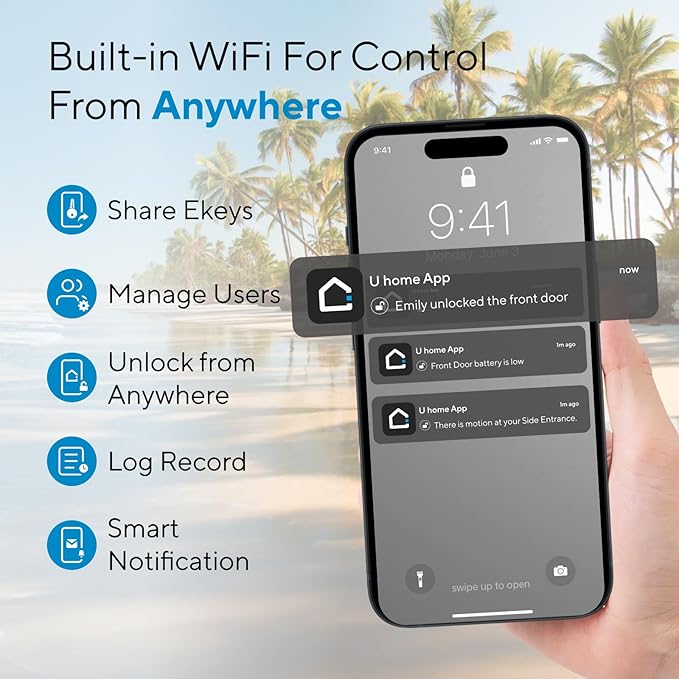 ULTRALOQ Bolt Fingerprint WiFi Smart Lock, Works