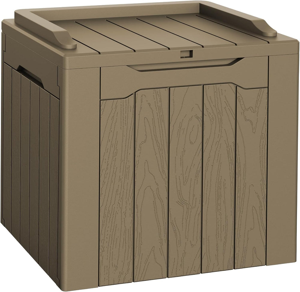 Flamaker Deck Box 31 Gallon Waterproof Resin Small Storage Box with Lid