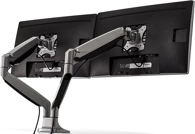 Mount-It! Dual Monitor Arm Mount Desk Stand Two Articulating Gas Spring Height