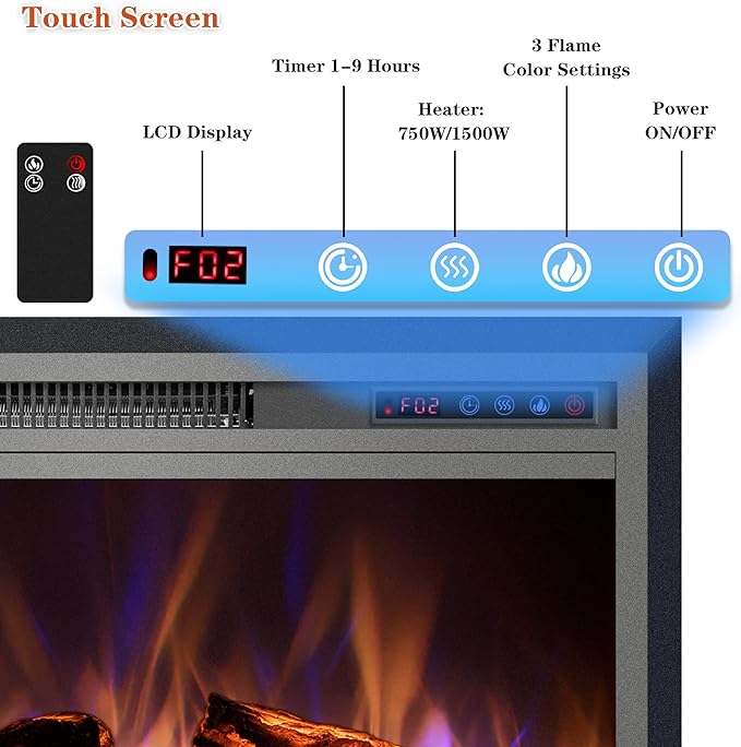 Electric Fireplace, Recessed Fireplace Heater