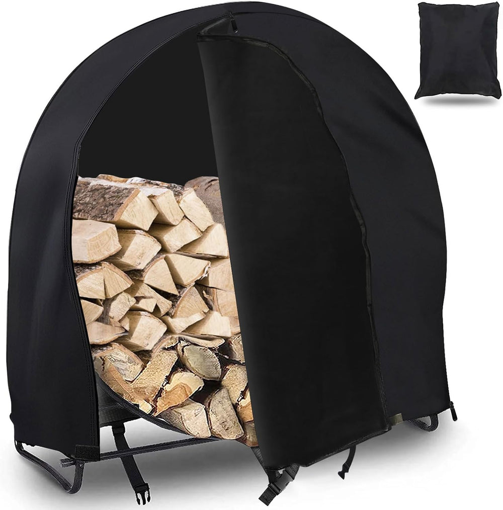 Firewood Log Hoop Cover 48 Inch, Outdoor Heavy Duty 600D Oxford Waterproof