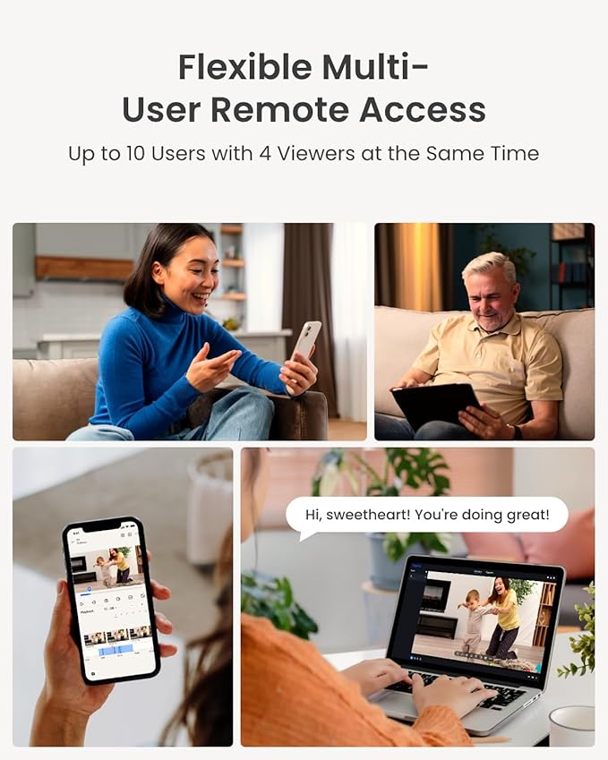 REOLINK Home Security Camera System, 4MP HD Plug-in Indoor WiFi 6 Pan Tilt Pe...