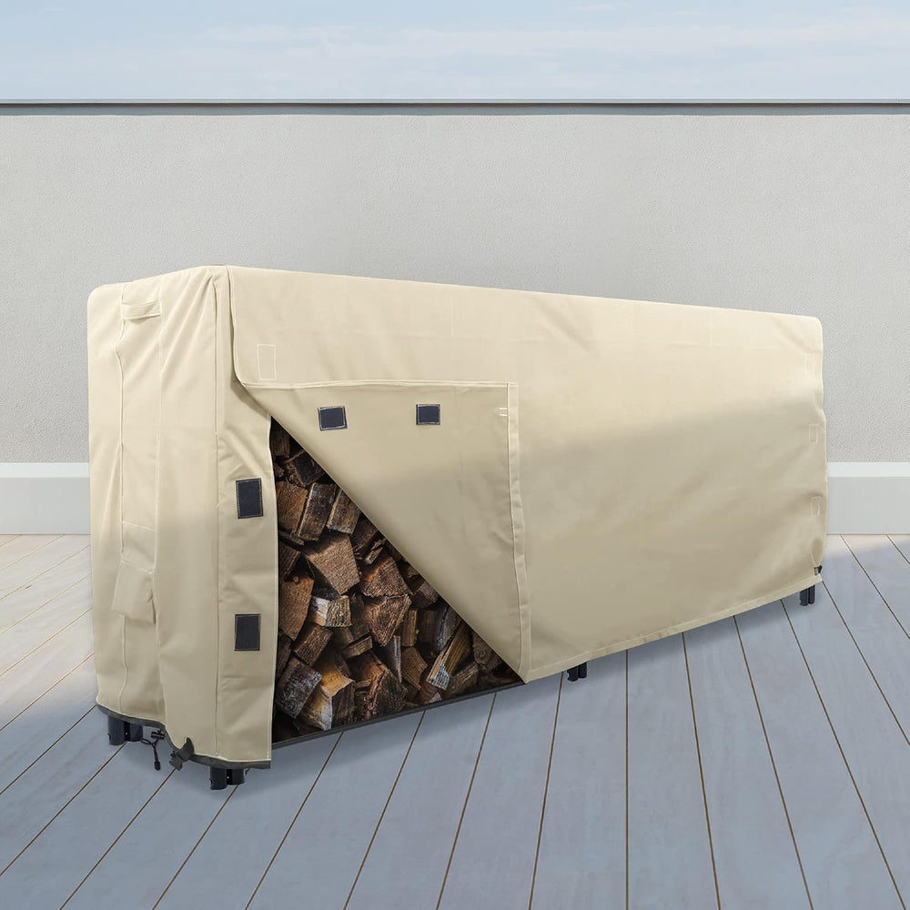 Heavy Duty Log Rack Cover - 8 Feet - Sahara Series - Beige