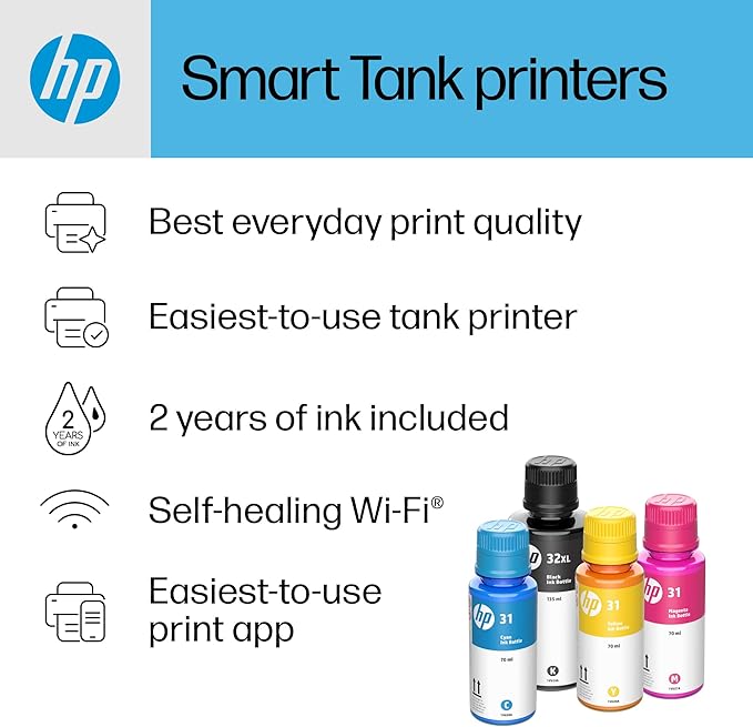 HP Smart Tank Plus 651 Wireless All-in-One Printer, Ink Tank Printer-for-Home