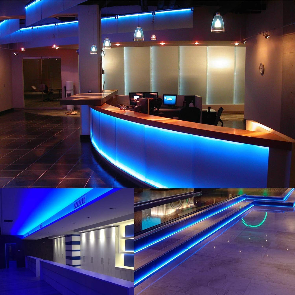 33FT Blue Neon Strip Lights, AC 110V 1200LED for in/Outdoor Lights | Neon Rop...