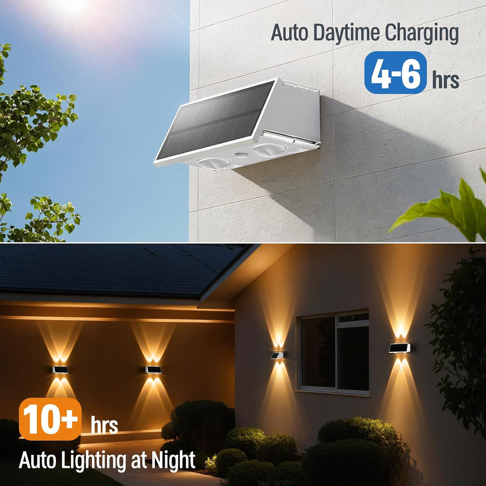 NIORSUN Solar Fence Lights,24 Pack Wall Lights Waterproof,Led Outdoor Lights ...