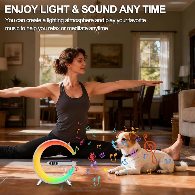 Smart LED Table Lamp, 5-in-1 Night Light Fast Wireless Charging Station