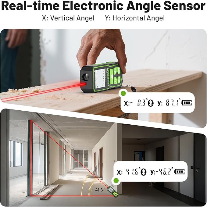 Laser Distance Measure 330Ft. Huepar Digital Rechargeable Laser Measuring Tool