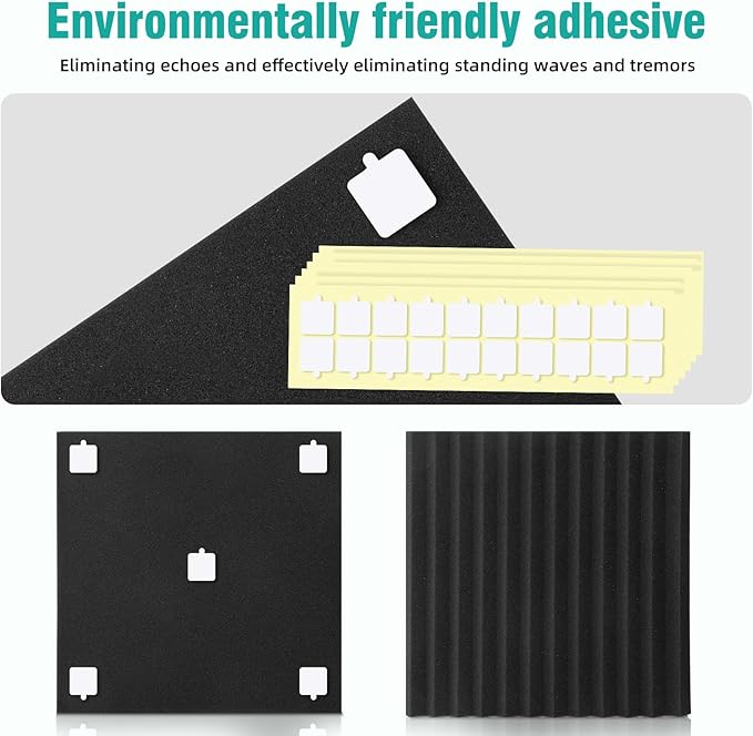 50 Pack Acoustic Foam Panels 1" X 12" X 12" Wedge Soundproof S...