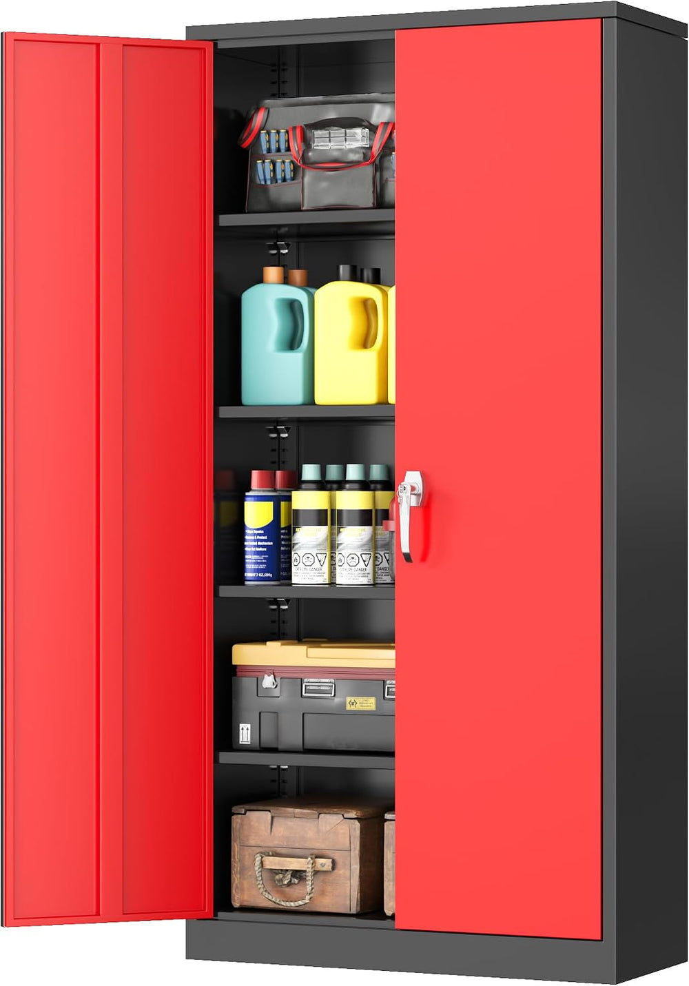 INTERGREAT Metal Garage Storage Cabinet with Lock, 72" Storage Cabinet w...