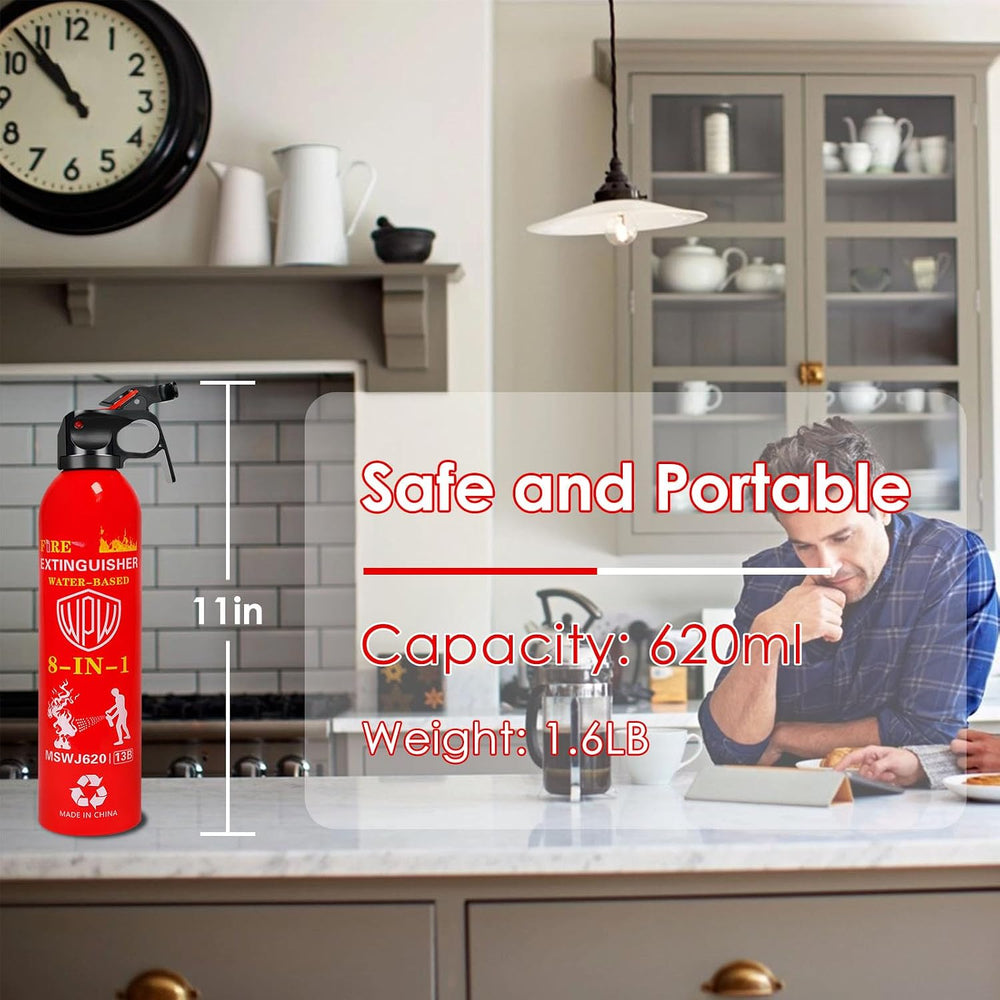 Portable 8-in-1 Water Based Fire Extinguisher for Home Car 3 Pack 21oz Each