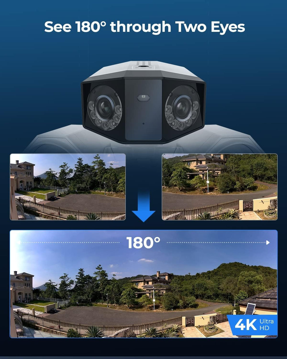 REOLINK 4K PoE Security Camera Duo Floodlight PoE, 180° Ultra-Wide Angle