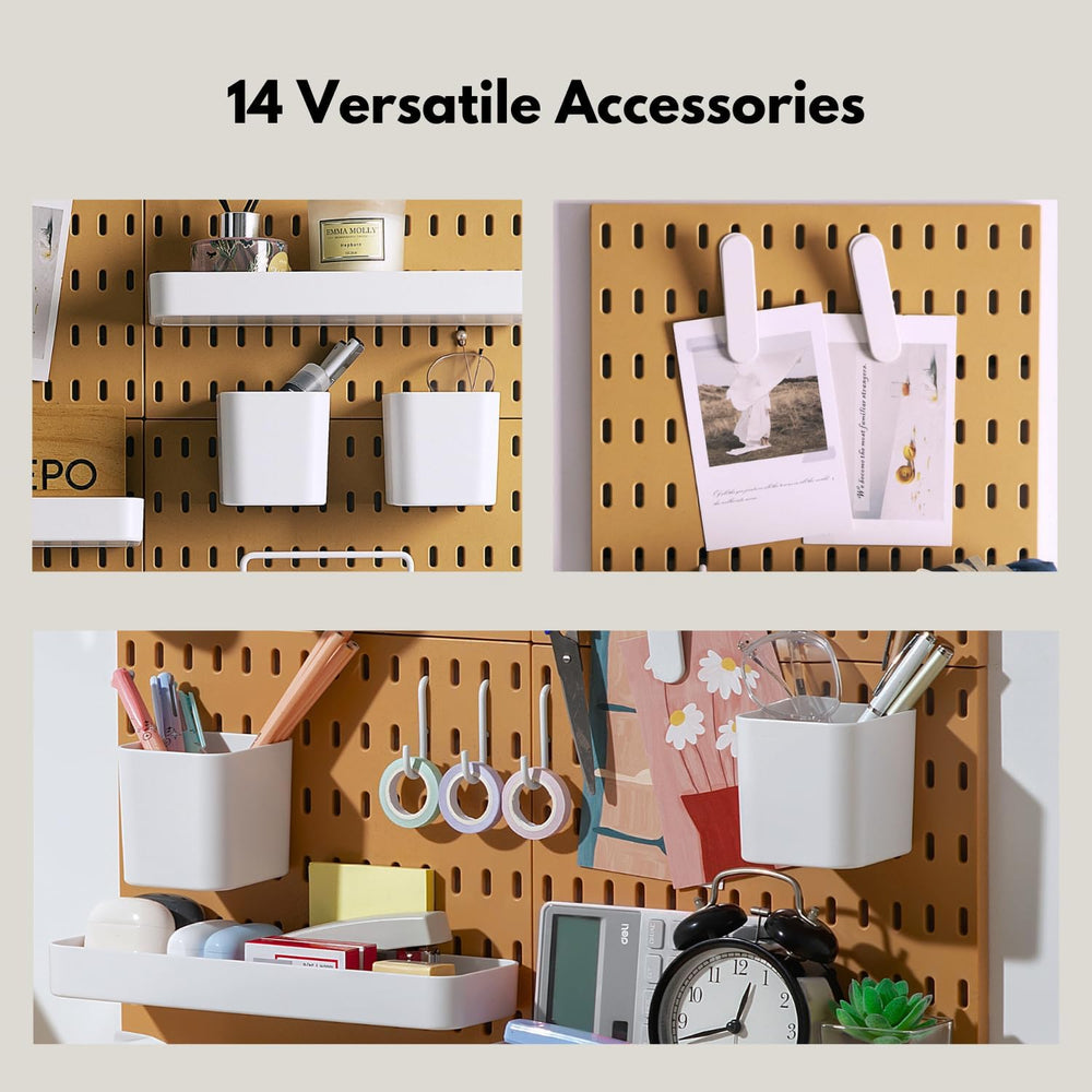 Keepo Peg Board Wall Organizer – Plastic Pegboard Panels, Modular Peg Board S...