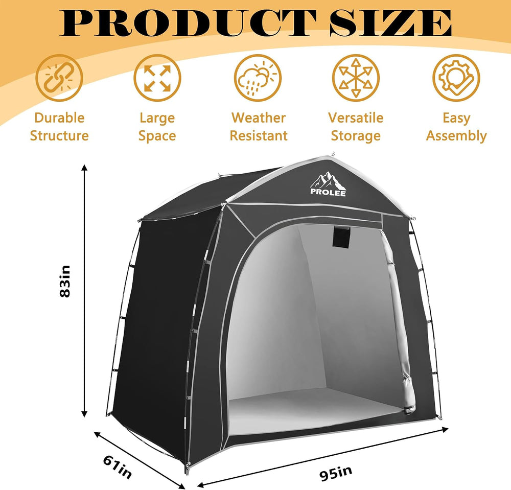 PROLEE Bike Storage Tent for 4-5 Bikes, 7.9 FT Waterproof Outdoor Bike Shed