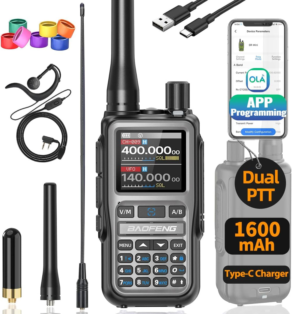 Baofeng Radio UV-5R Mini Ham Radio Long Range Two Way Radio NOAA Weather Radi...