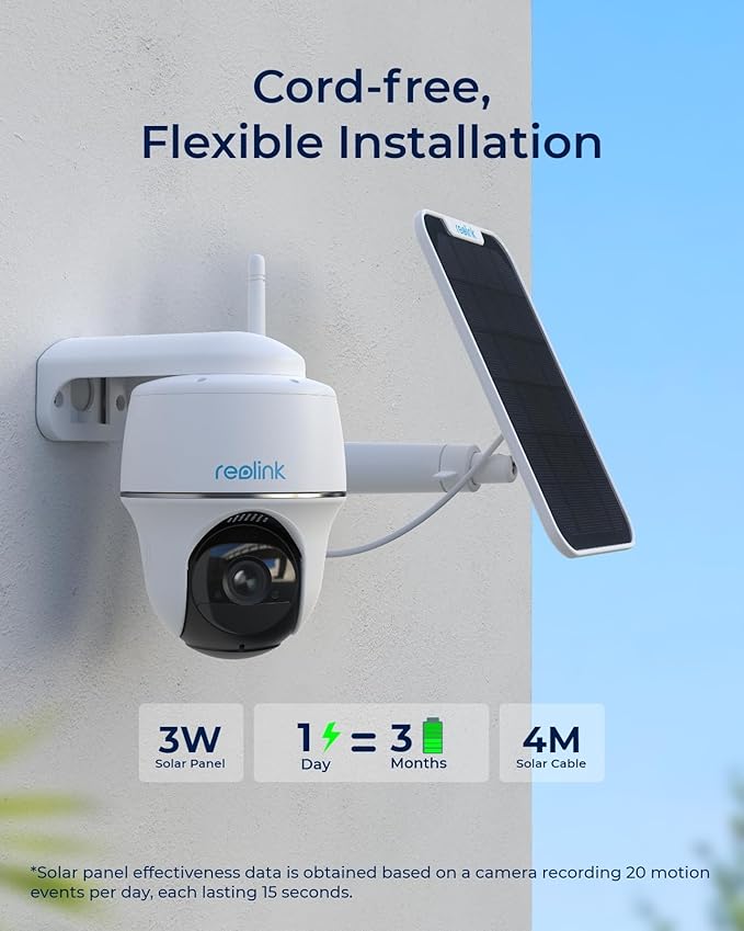 REOLINK Security Cameras Wireless Outdoor, Pan Tilt Solar Powered, 5MP 2K+
