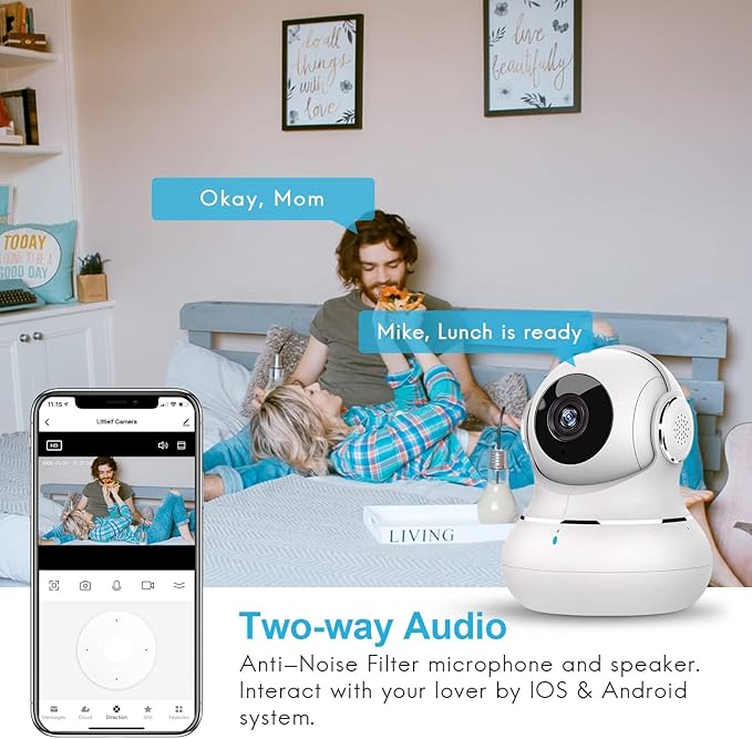 litokam Indoor Security Camera 4 Pack, 360° WiFi Cameras