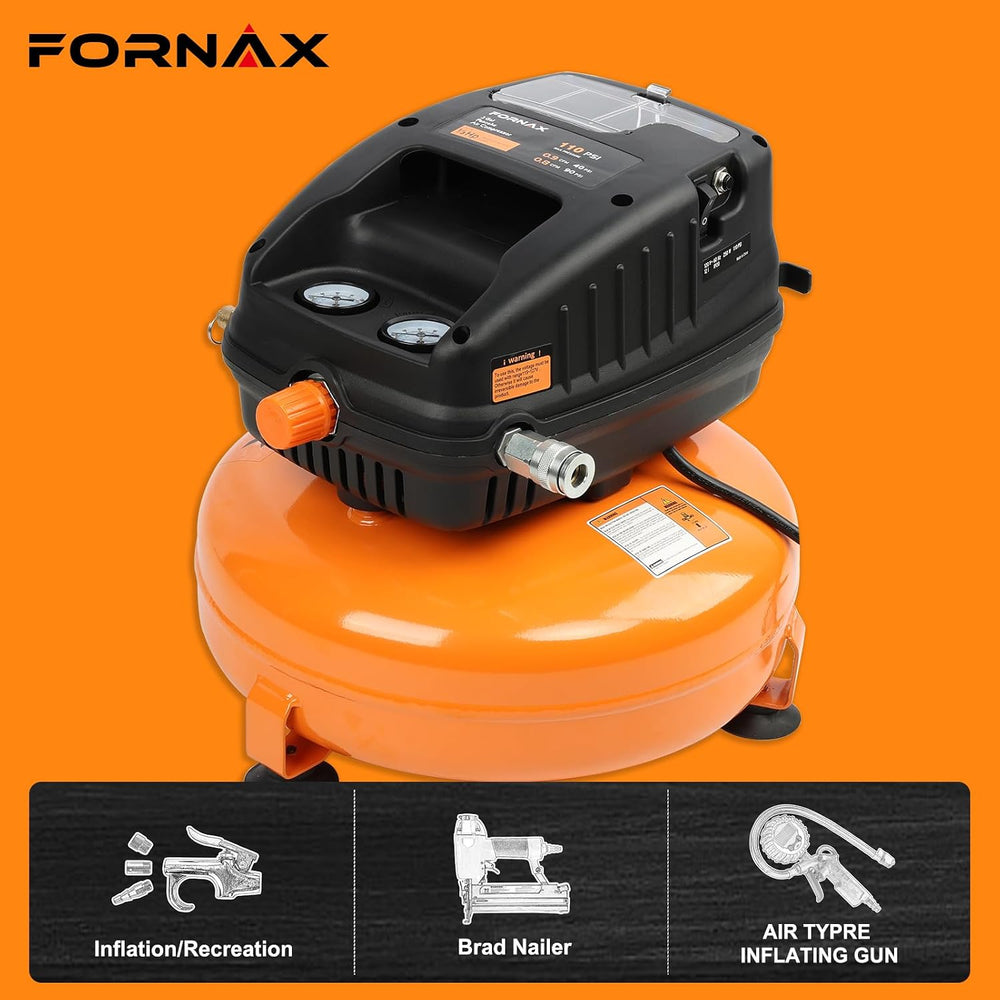 FORNAX Pancake Air Compressor, 3 Gallon, 110 PSI Portable Air Compressor, Oil...
