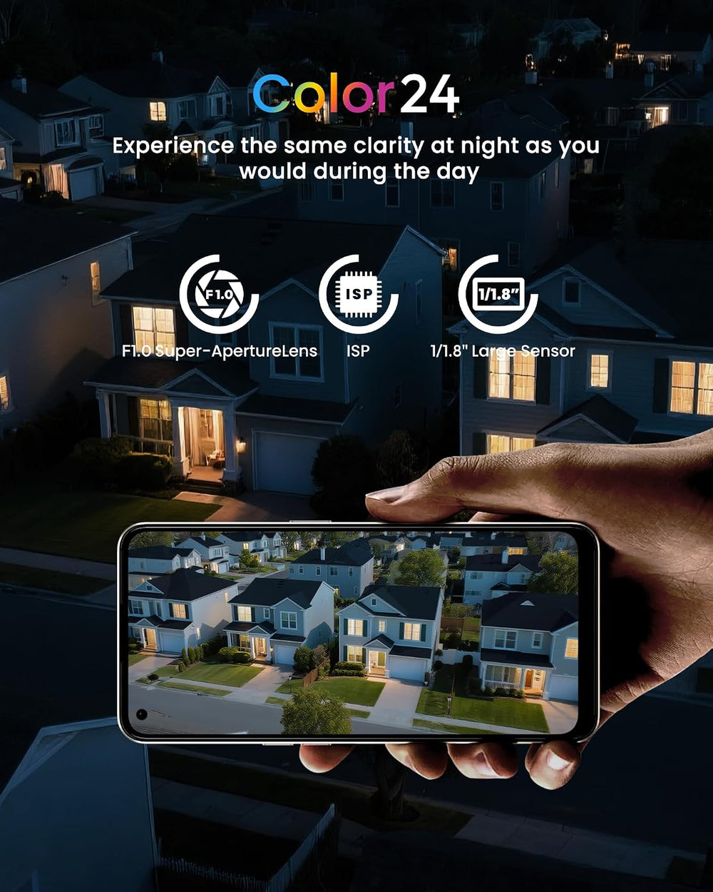 youkey 2.5K Outdoor Security Camera, Color24 Daylike Clarity at Night