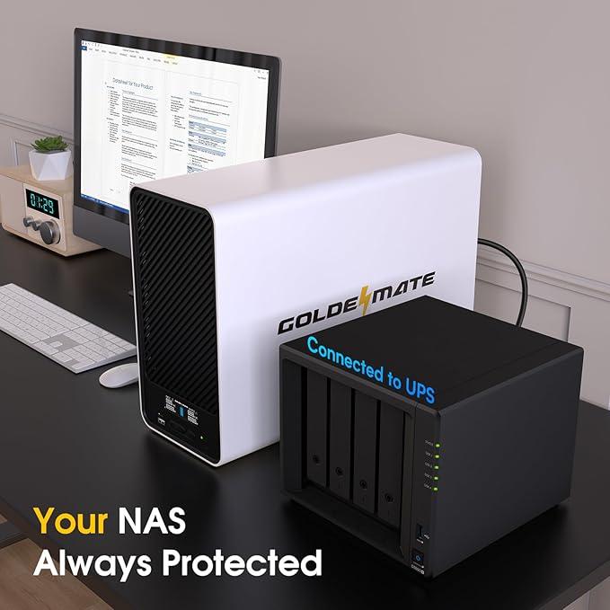 GOLDENMATE 1500VA/1200W Lithium UPS Battery Backup and Surge Protector