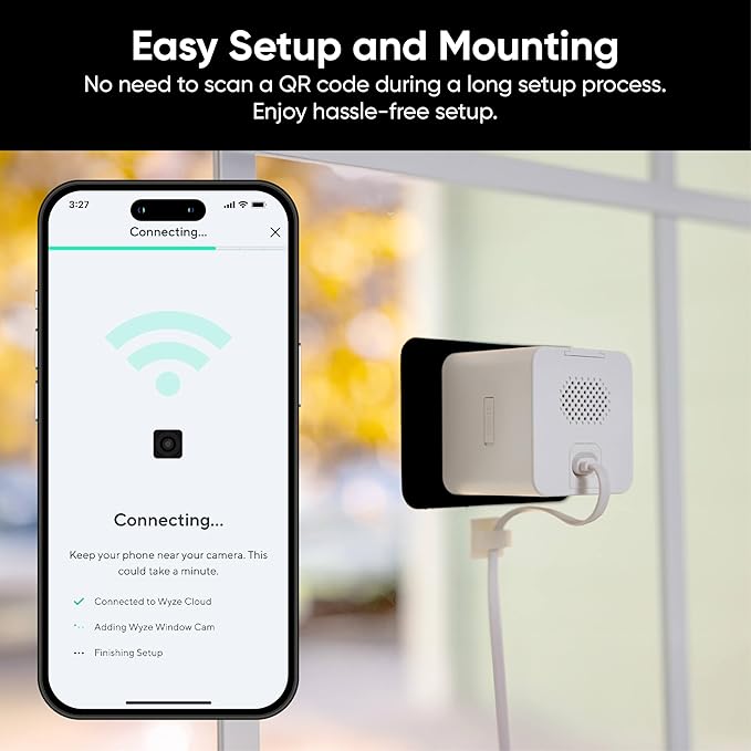 Wyze Window Camera, WiFi Indoor HD Home Security Camera, Upgraded Color Night