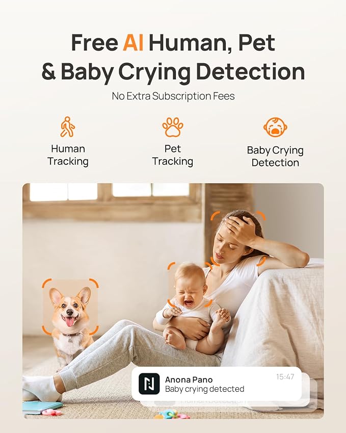 Anona 4K UHD Indoor Camera, Pet/Dog/Baby Security Camera (4 Pack)