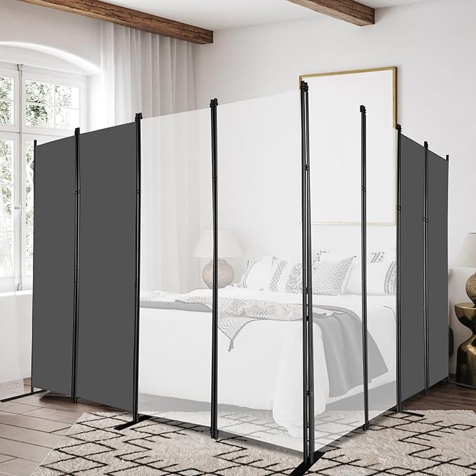 MAYOLIAH 8 Panel Room Divider 6ft Tall Freestanding Privacy Screen 160'