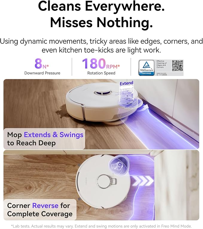 NARWAL Freo Z10 Robot Vacuum and Mop Combo, Tangle Free Robot Mop, 000Pa Suction