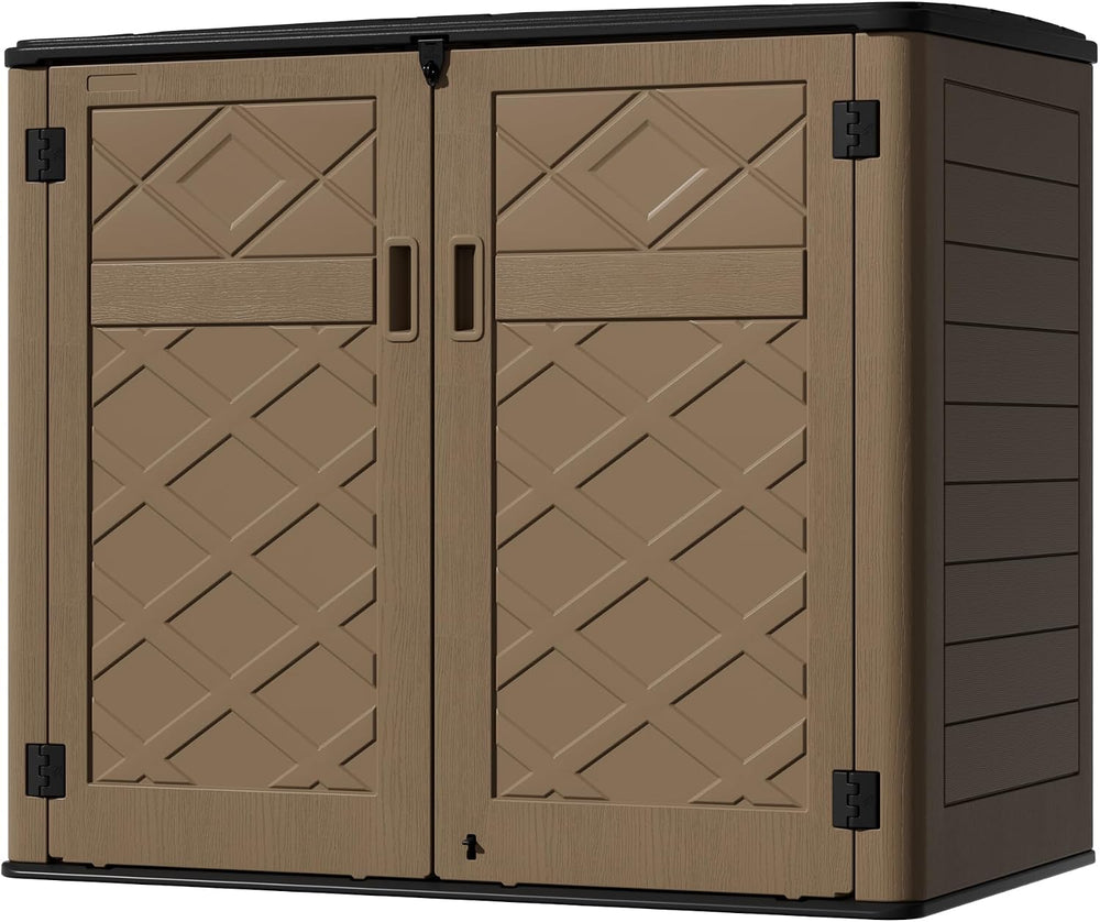 Mrosaa Resin Outdoor Storage Shed, Outdoor Storage Box Waterproof for Garden ...