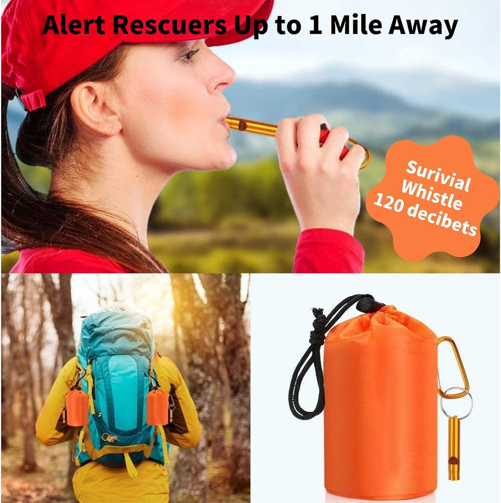 Emergency Sleeping Bag with Whistle, Portable Emergency Survival Bag, Lightwe...
