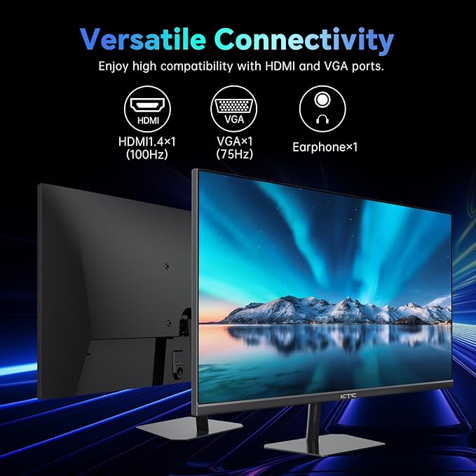 KTC 24.5 Inch FHD 100Hz IPS Computer Monitor, 1080P Eye Care PC Gaming Monitor
