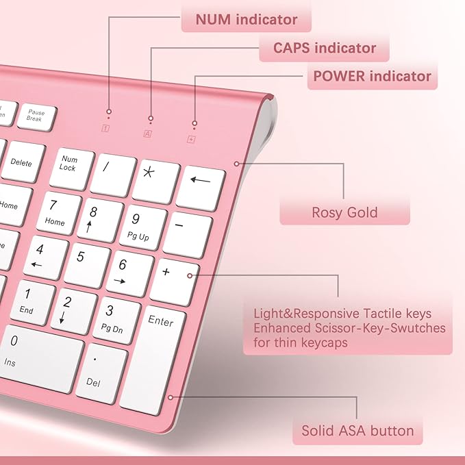 J JOYACCESS Wireless Keyboard Mouse Combo, Typewriter Keyboard Wireless