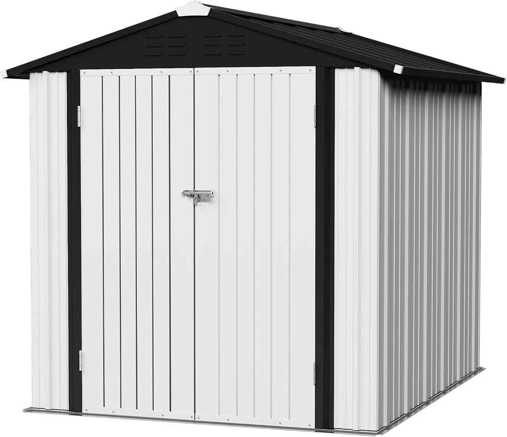 Flamaker 6x8 FT Storage Shed Waterproof Metal Garden Shed with Lockable Door ...