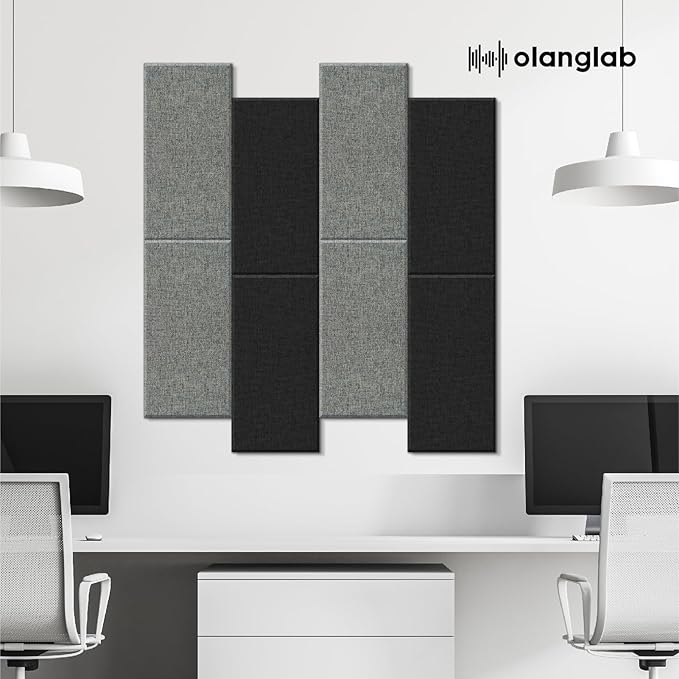 Olanglab Fiberglass Acoustic Wall Panels 4 Pack, 11.8'' x 23.6'