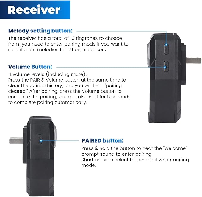 Solar Wireless Driveway Alarm, Outdoor Motion Sensor Detector Alarms Driveway