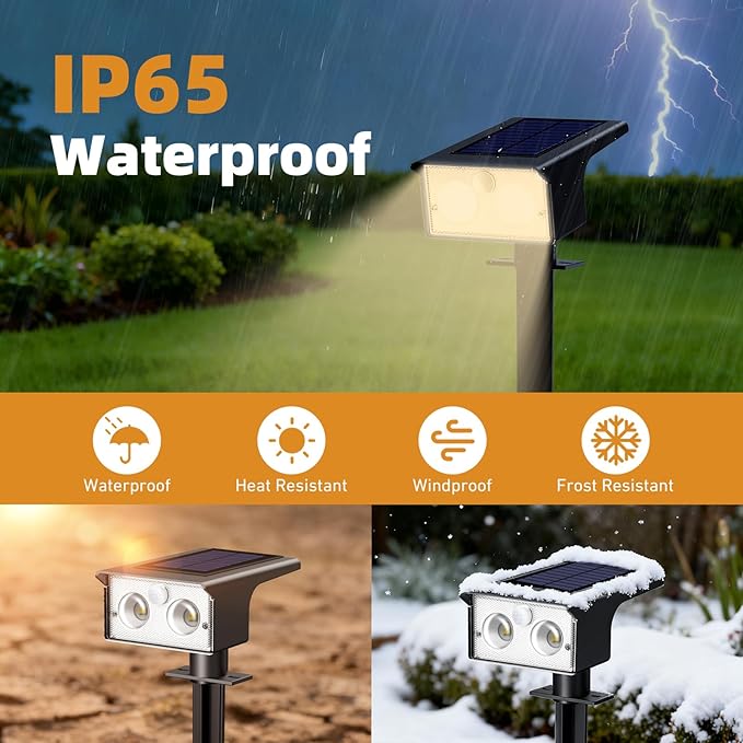 btfarm Solar Spot Lights Outdoor Waterproof, 8 Pack/3 Modes Motion Sensor Lights